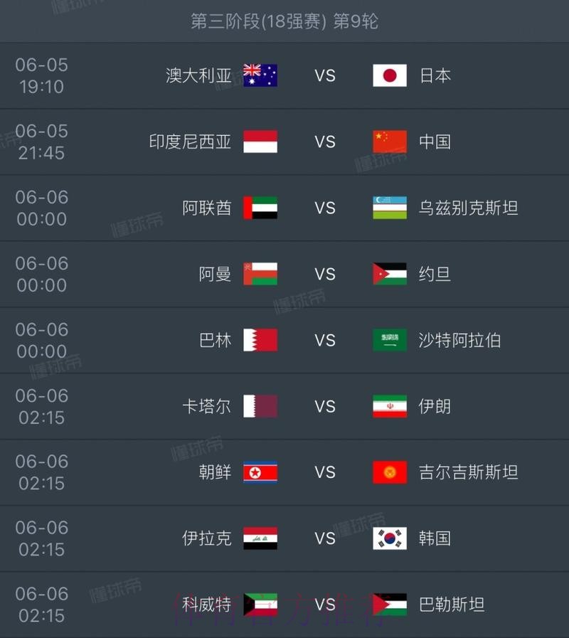 世界杯每日赛程推荐 世界杯每日赛程推荐